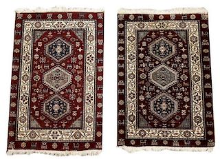 Pair of Hand Woven Jaipur Throw Rugs (2'6" x 4'3")