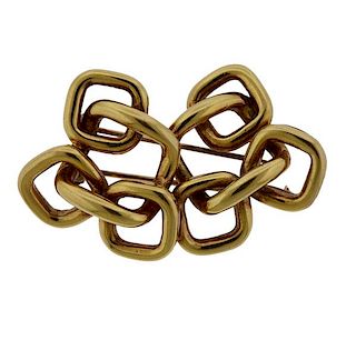 Tiffany &amp; Co 18k Gold Link Brooch Pin 