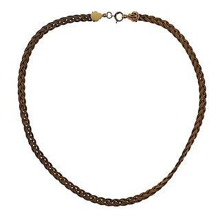 Antique 14k Gold Braided Necklace 