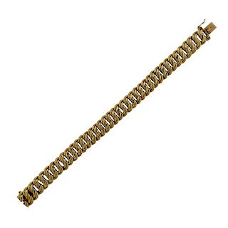 French 18K Gold Interlocking Link Bracelet