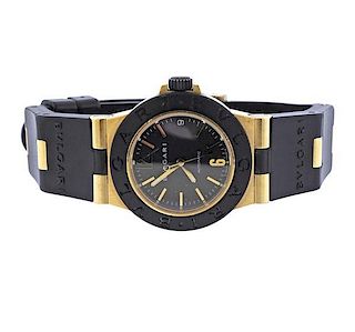 Bulgari Diagono 18K Gold Titanium Rubber Automatic Watch