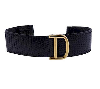 Cartier 18K Gold Buckle Leather Watch Strap