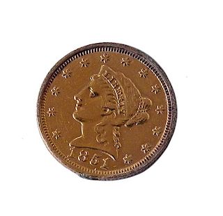 1851 Liberty Head 2.5 Dollar Gold US Coin 