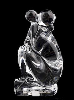 Baccarat Crystal Figural Sculpture, "Tenderness"