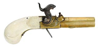 Carved Ivory Percussion Muff Pistol
