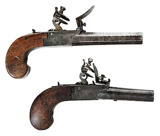 Two Flintlock Boot Pistols