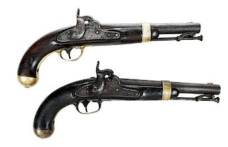 Two H. Aston Percussion Pistols Model 1842