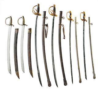 Three Pairs Swords with Original Scabbards
