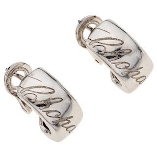CHOPARD 18K white gold pair of earrings.