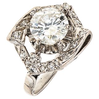 A diamond palladium silver ring.