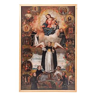 SAINT VINCENT FERRER WITH SCENES OF THE LIFE OF MARY AND JESUS 