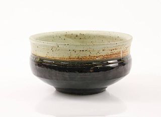 Tenmoku & Grey Speckled Glazed Bowl, Japanese