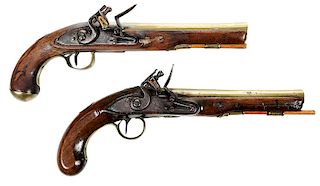 Two Georgian Ketland Flintlock Pistols
