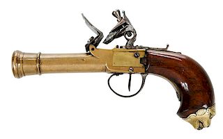 British Flintlock Cannon Barrel Pocket Pistol