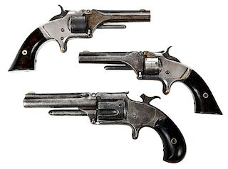 Three Smith and Wesson Model 1 Tip Up Pistols