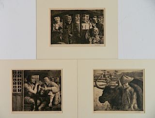 Federico Castellon 3 etchings