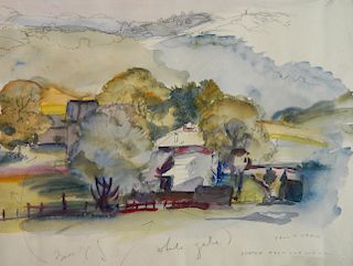 Paul B. Travis graphite and watercolor