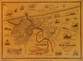 1937 Suchy Map of Historical Cleveland- 1836