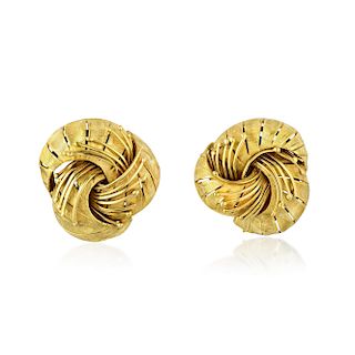 A Pair of 18K Gold Earrings