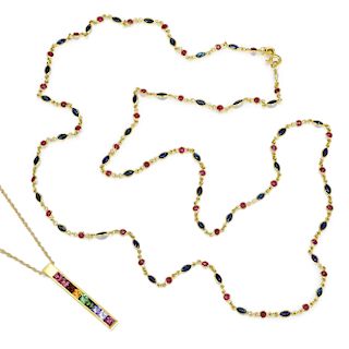 A Group of Gold and Gemstone Jewelry