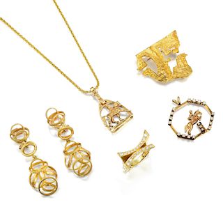 A Group of Gold Jewelry