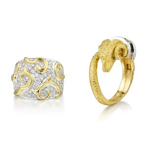 Two 18K Gold Rings
