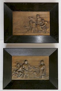 2 German bronze plaques