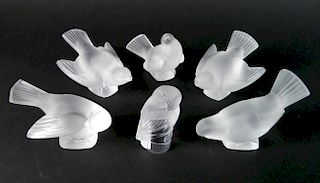 6 Lalique glass figurines