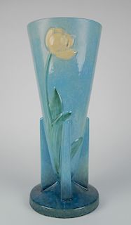 Roseville Blue Wincraft vase