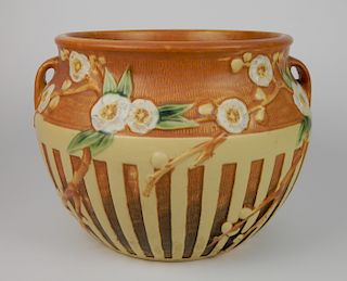 Roseville Cherry Blossom brown vase