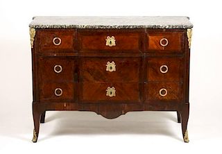 Louis XV/XVI Transitional Style 3 Drawer Commode