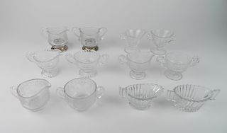 6 Glass Sugar and Creamer sets