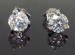14K White Gold 1.64CTW Diamond Earrings