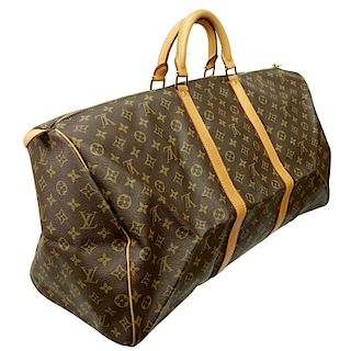 Louis Vuitton Brown Canvas Monogram Keepall 60 Bag