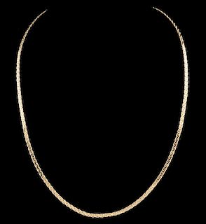 A CONTEMPORARY 14K GOLD SERPENTINE CHAIN NECKLACE