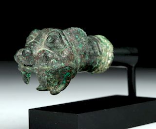 Roman Imperial Bronze Lion Head Finial