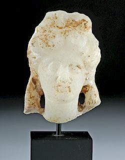 Roman Alabaster Head of Woman - Elaborate Coiffure