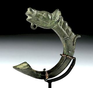 Roman Bronze Hook - Horse Form