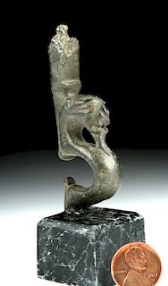 Roman Leaded-Bronze Furniture Leg w/ Feline Head