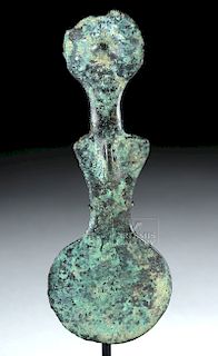 Rare Anatolian / Cycladic Bronze Violin Idol Pendant