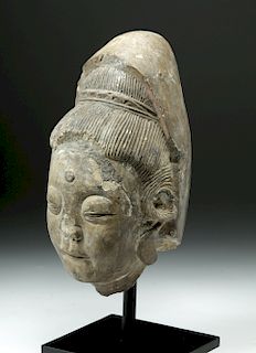 Chinese Tang to Song Dynasty Stone Head of Woman