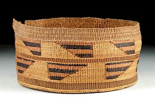 20th C. Northwest Coast Tlingit Woven Reed Basket