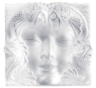 Lalique France "Masque de Femme" Crystal Sculpture