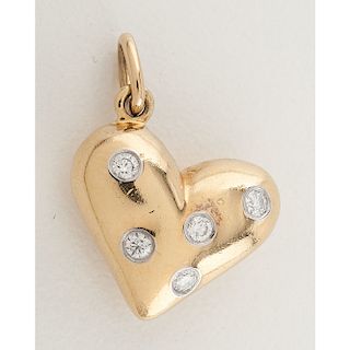 Tiffany & Co. Etoile 18 Karat Gold Diamond Heart Charm