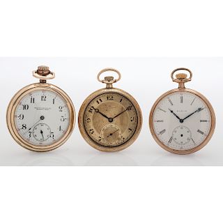 Zenith, Illinois and Elgin Open Face Pocket Watches