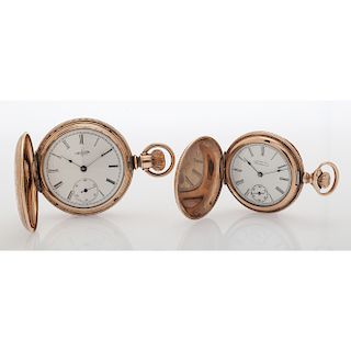 Waltham and Elgin Gold Filled Hunter Case Pocket Watches