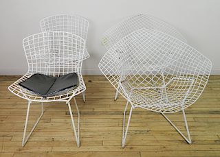 Set of 4 Bertoia chairs for Knoll
