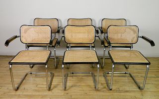 Set of 6 Breur 'Cesna' chrome and cane chairs