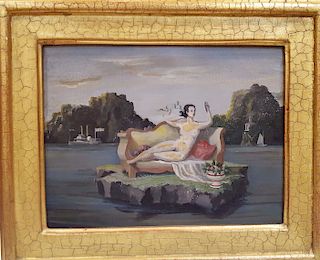 Harold Sterner (American, 1895-1976)  nude surrealist painting

