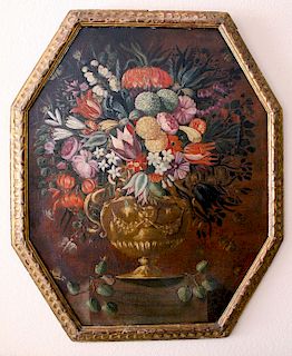 Italian Old Master painting LARGE floral